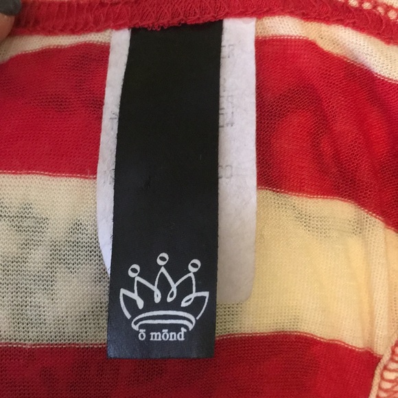 Ladies Sz L red & cream striped tank top EUC - Picture 3 of 3